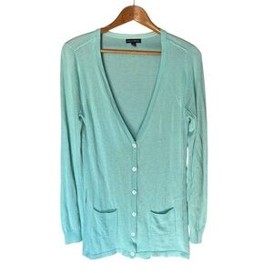 Willi Smith Aqua Green Cardigan Sweater Size Large Mint Green V Neck Cardigan
